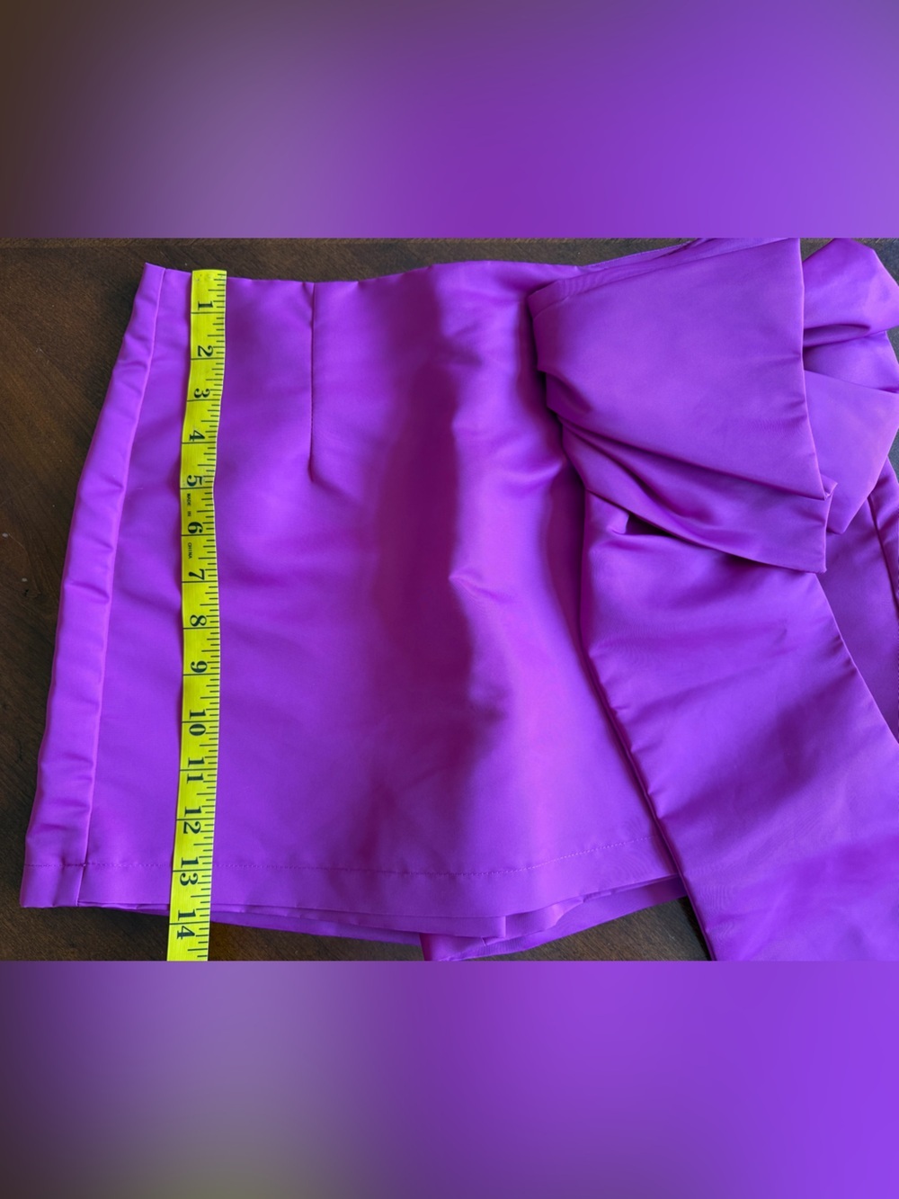 Avec Les Filles Anthropologie Asymmetrical Skort Satin Bow Size 8 Magenta NEW - Picture 7 of 7